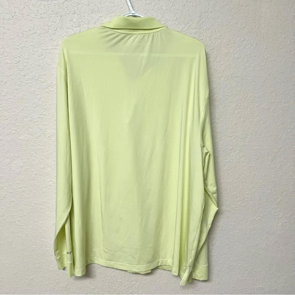 Coolibar Collar Shirt Mens Golf Polo Erodym UPF 50 Performance Size XXL Yellow